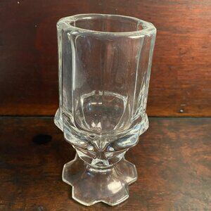 Small Pedestal Vase Heavy Glass Vintage Cup